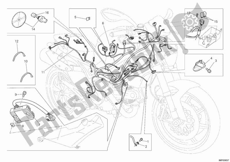 Toutes les pièces pour le Faisceau De Câblage du Ducati Monster 1100 ABS USA 2010